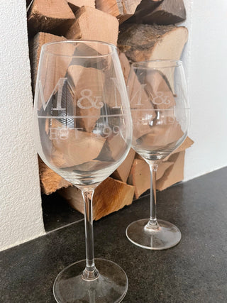 Personalisierte Hochzeitsgläser mit Gravur - Handwerkstueck Shop