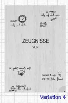 Personalisierte Zeugnismappe aus Holz A4 – 4 Design-Variationen – mit Gravur; Acryl-Namen