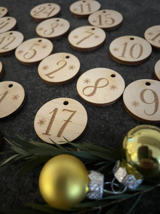 Adventkalender Zahlen 1–24