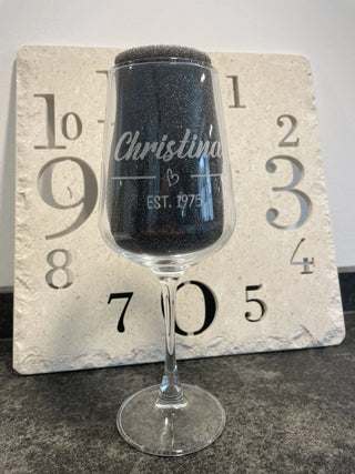 Geburtstagsglas mit Name und Jahrgang