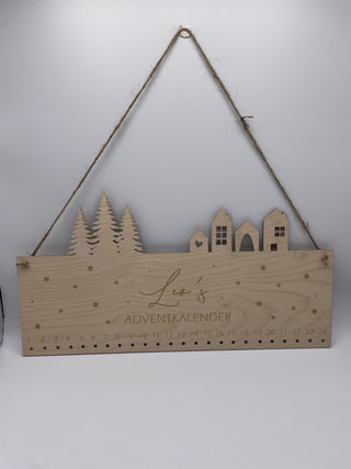 Weihnachtshäuser Adventkalender personalisiert - Handwerkstueck Shop