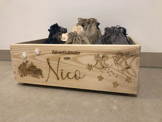 Personalisierte Adventkalenderkiste aus Holz – Einzigartig und Handgemacht - Handwerkstueck Shop
