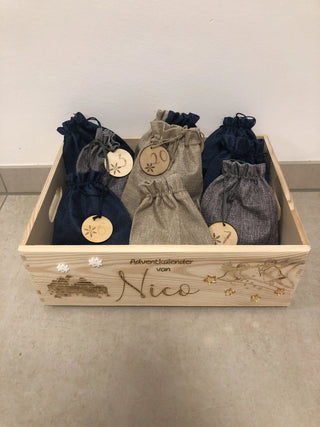 Personalisierte Adventkalenderkiste aus Holz – Einzigartig und Handgemacht - Handwerkstueck Shop