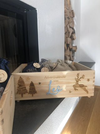 Personalisierte Adventkalenderkiste aus Holz – Einzigartig und Handgemacht - Handwerkstueck Shop