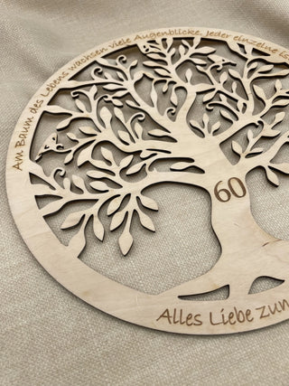 Lebensbaumschild mit Lebenszahl
