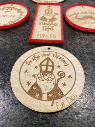 Personalisierter Nikolausanhänger mit Name