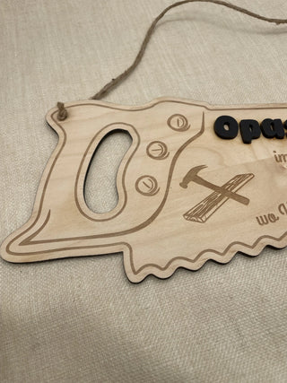 Türschild Holz Werkstatt
