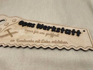 Werkstattschild personalisiert