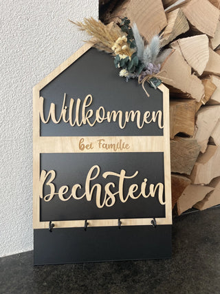 Schlüsselbrett personalisiert mit Namen