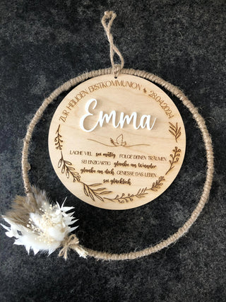 Schild mit Name personalisiert
