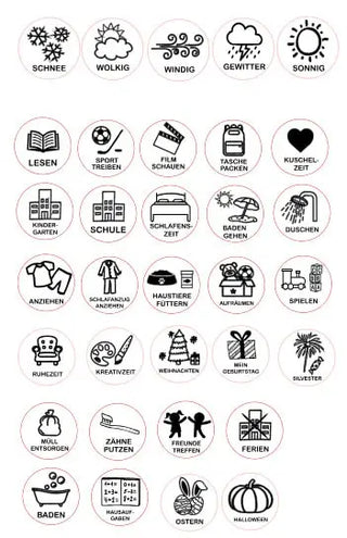 Wochensymnbole Wochenplan Kinder
